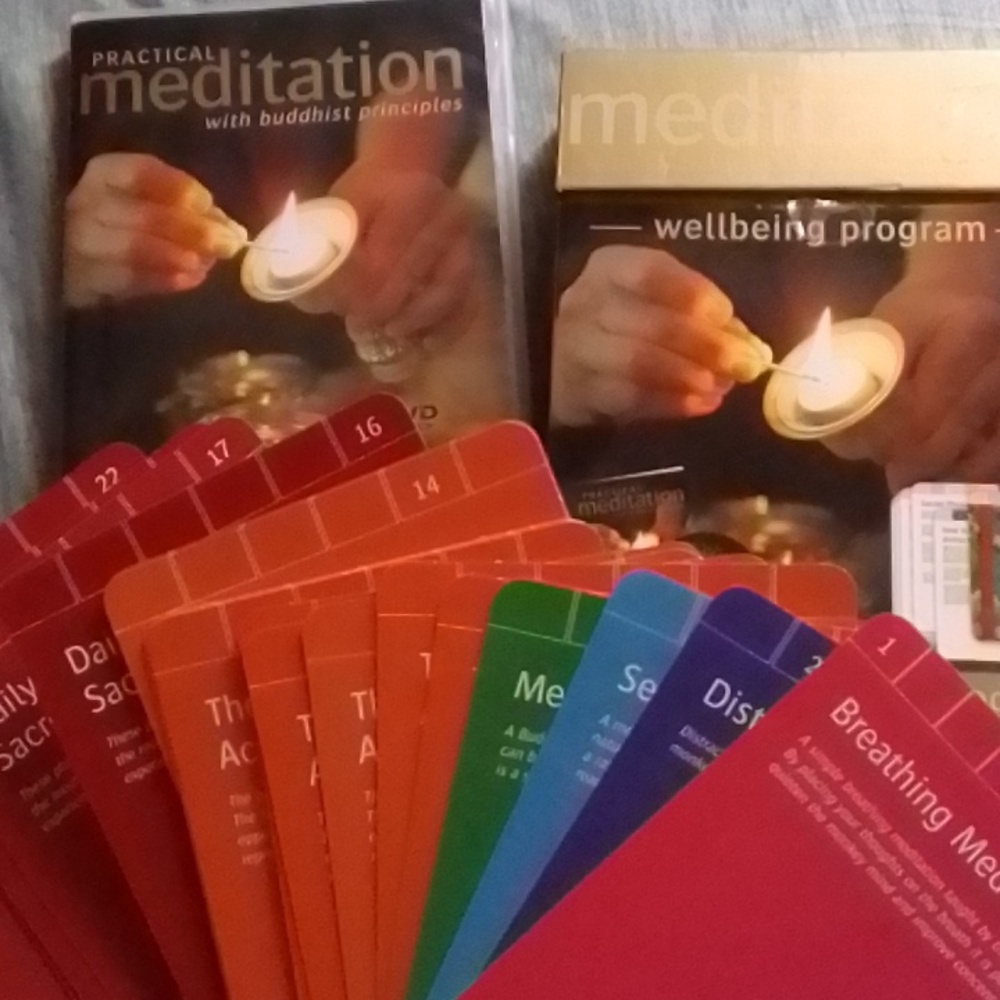 Practical Meditation with Buddhist Principals DVD booklet and flashcards